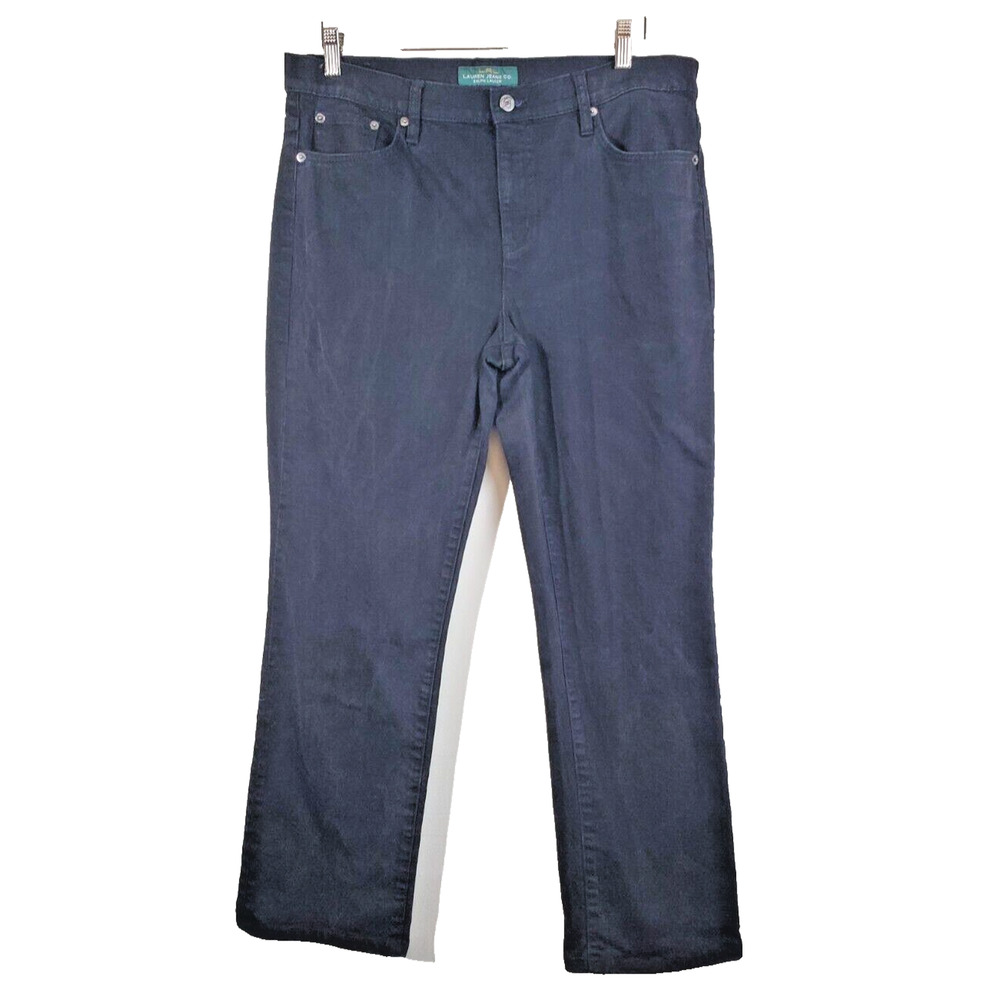 Lauren Ralph Lauren Womens 14 Black Denim Jeans Straight‎ Cotton Stretch